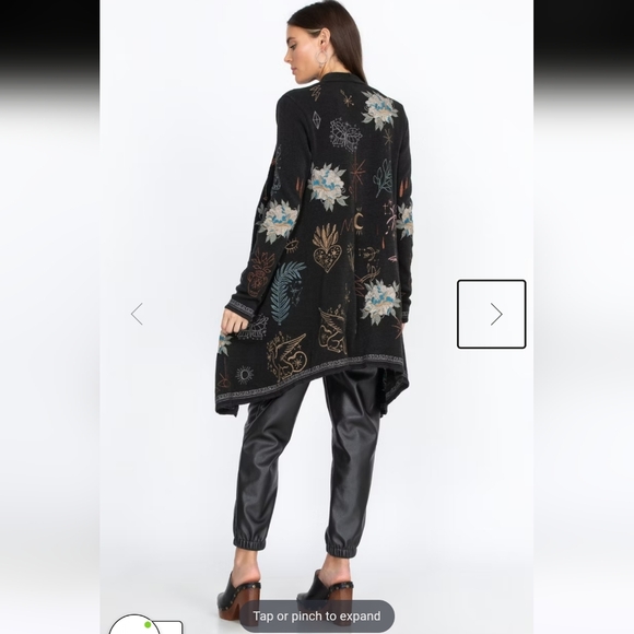 Johnny Was Black Sweater with Multicolor Embroidery - Picture 4 of 15